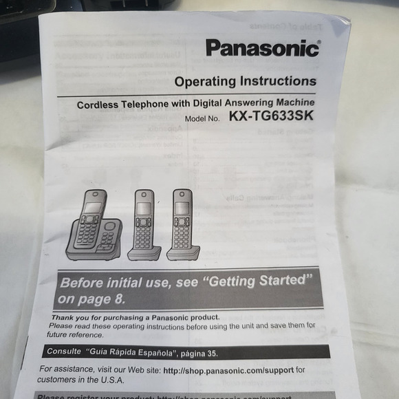Panasonic Cordless Telephone with Digital Answering Machine Model KX-TG633SK - Picture 6 of 6